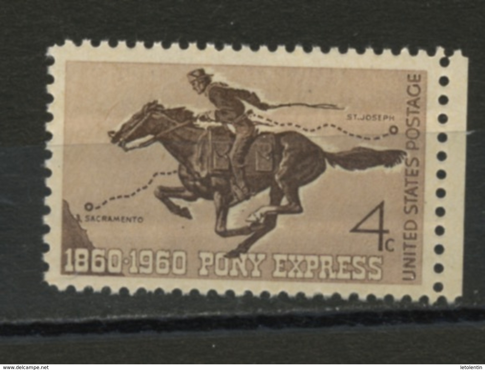 USA - 100 ANS DE LA POSTE PAR CHEVAUX N° Yt 689** - Nuevos