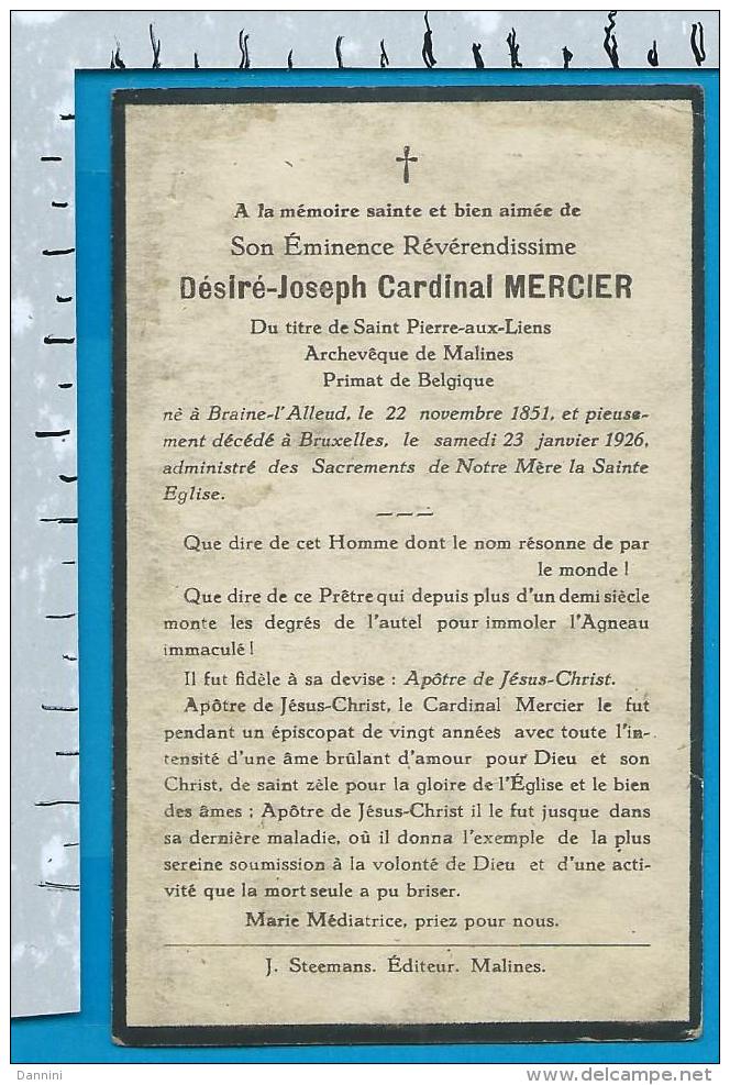 Bidprentje   Cardinal   Mercier - Devotieprenten