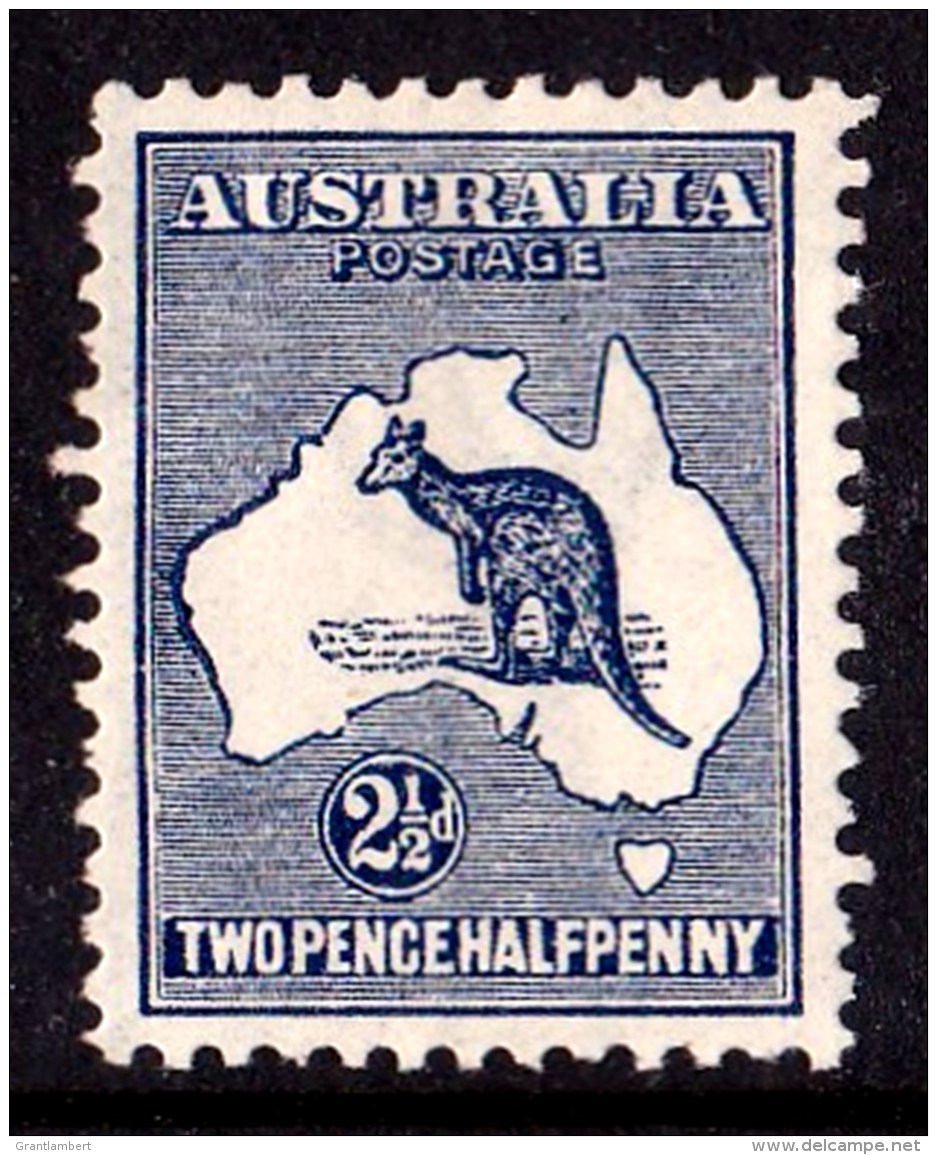 Australia 1913 Kangaroo 21/2d Indigo 1st Wmk MH - Listed Variety - Neufs