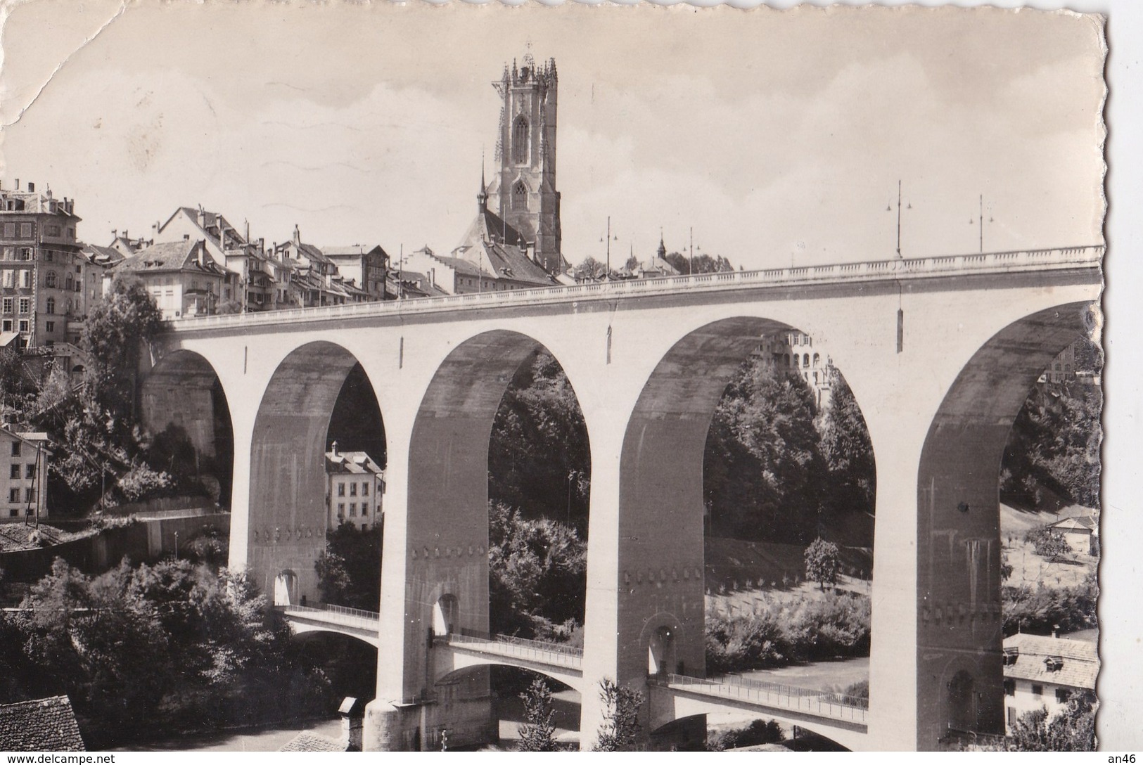 FRIBOURG - PONT DE ZAEHRINGEN ET TOUR ST. NICOLAS VG AUTENTICA 100% - Fribourg