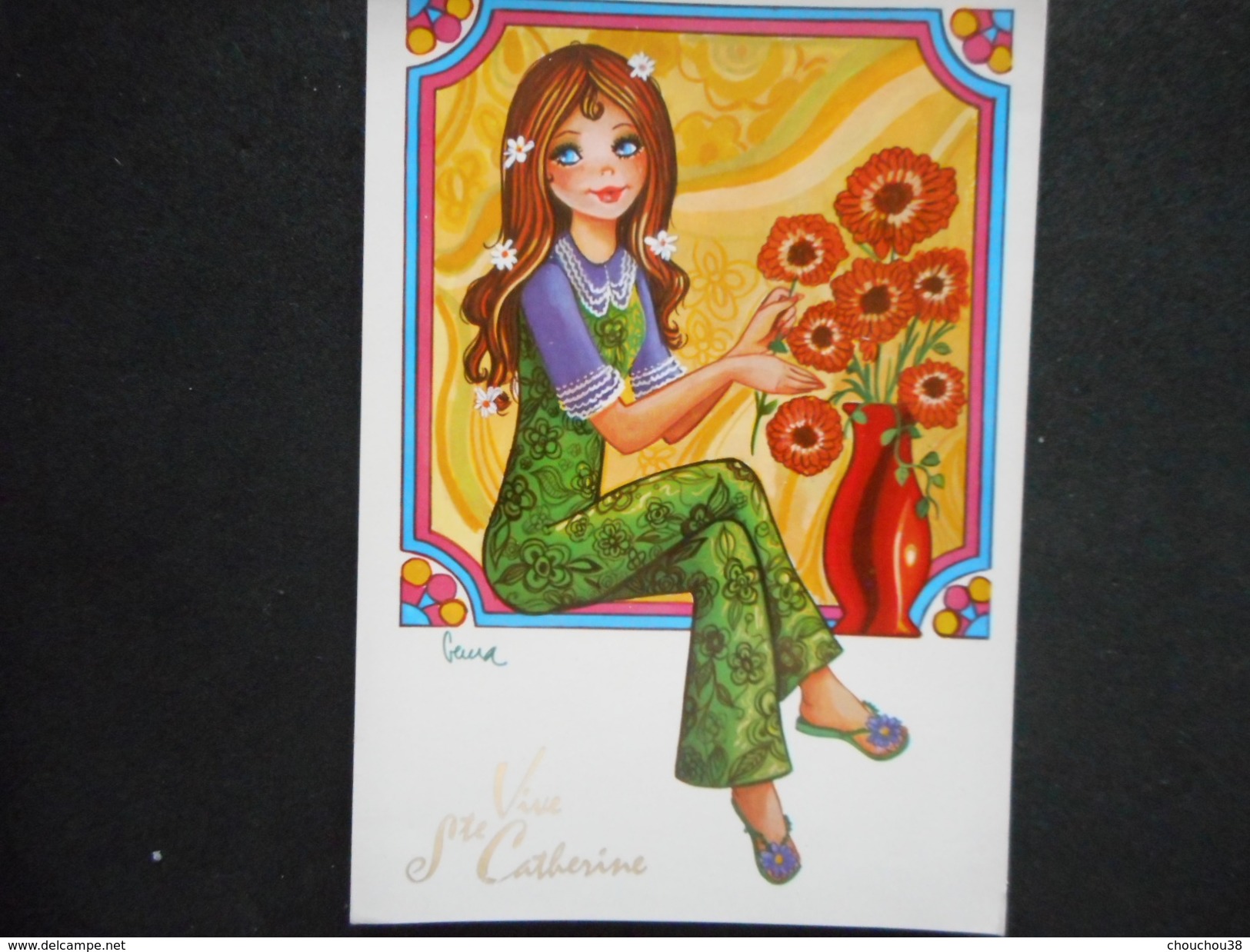 CPDM - VIVE SAINTE CATHERINE - Jeune Fille Avec Fleurs Dans Les Cheveus - Illustrateur GEMA - Santa Catalina
