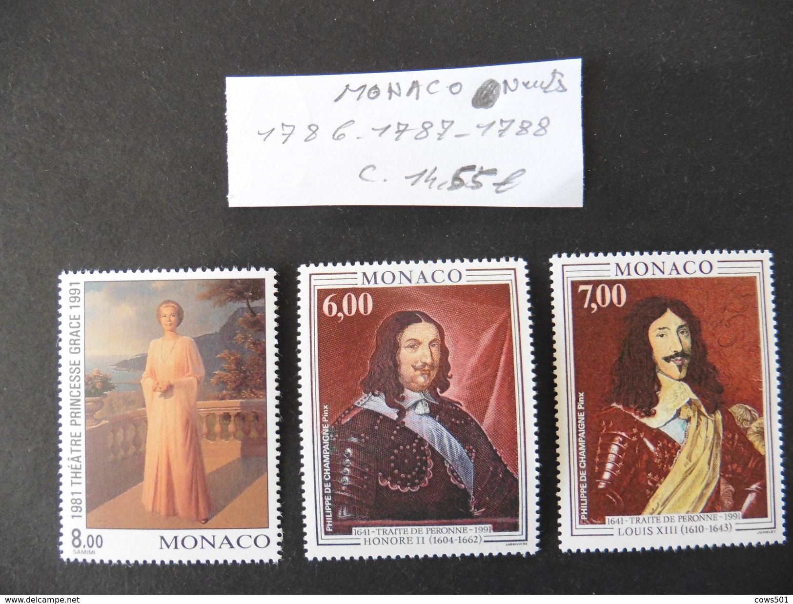 Monaco : 3 Timbres Neufs  : Honoré II  ,Louis XVIII... - Collections, Lots & Series