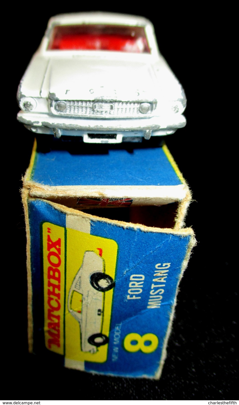 LESNEY - MATCHBOX *** NR 8 - FORD MUSTANG ( Rare ) -  ORIGINAL BOX - VOITURE CONDITION C - EN BOITE ORIGINALE *** 1960 - Jouets Anciens