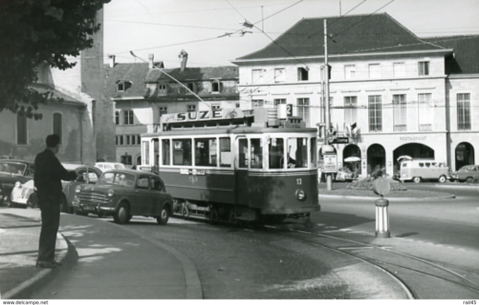 Fribourg. Tilleul. Tramway Ligne 2. Photo Jacques Bazin. 4 Septembre 1959 - Tramways
