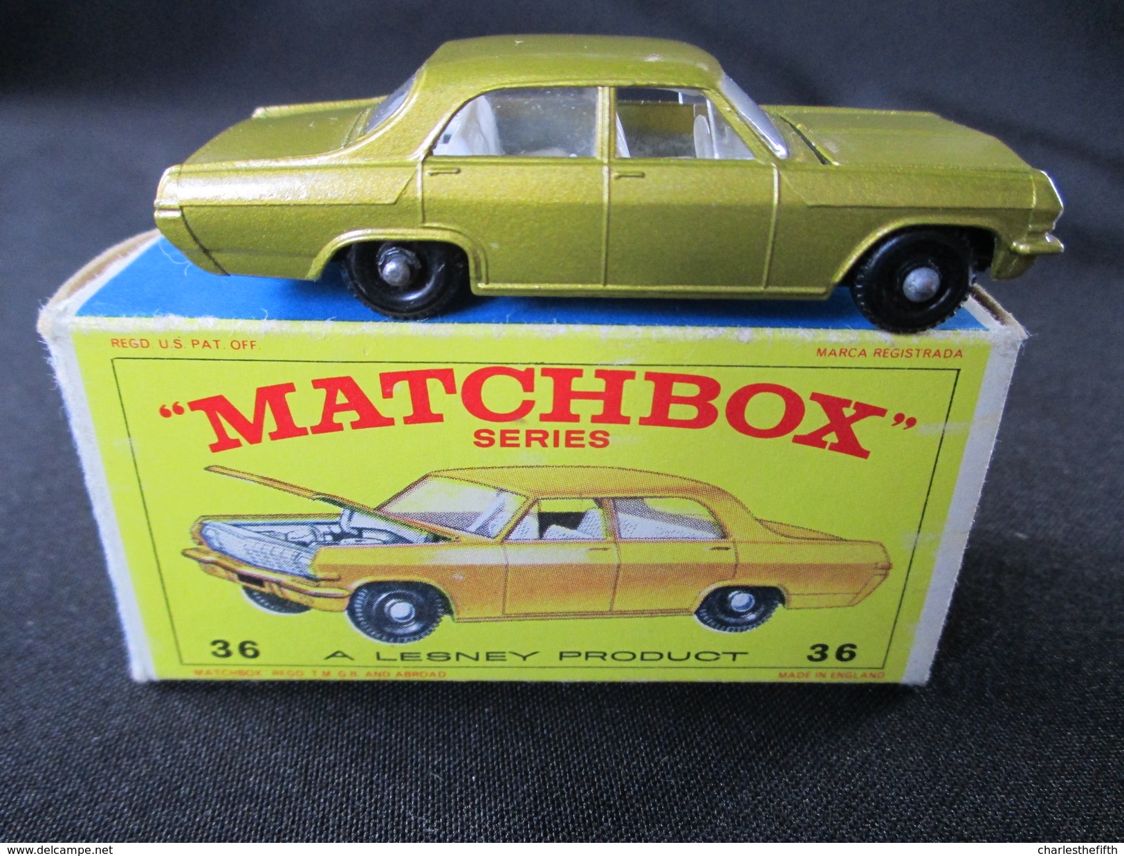 LESNEY - MATCHBOX *** NR 36 - OPEL DIPLOMAT  -  ORIGINAL BOX - VOITURE CONDITION A - EN BOITE ORIGINALE *** 1966 - Jouets Anciens