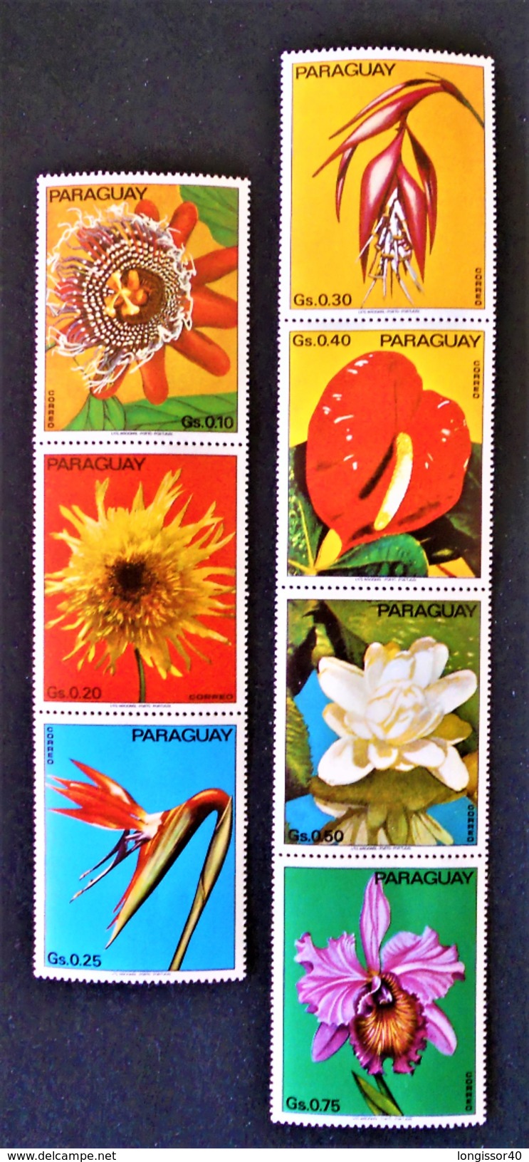 FLEURS 1974 - NEUFS ** - YT1346/52 - MI 2525/31 - Paraguay