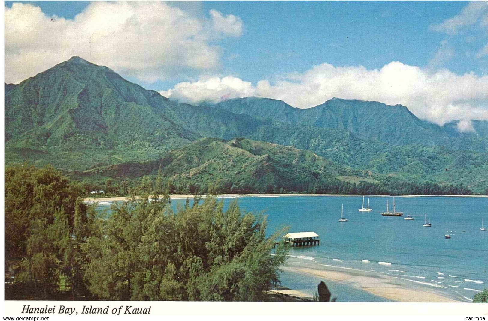 3 VAL. X ITALY SU CARTOLINA HANALEI BAY ISLAND OF KAUAI - Big Island Of Hawaii