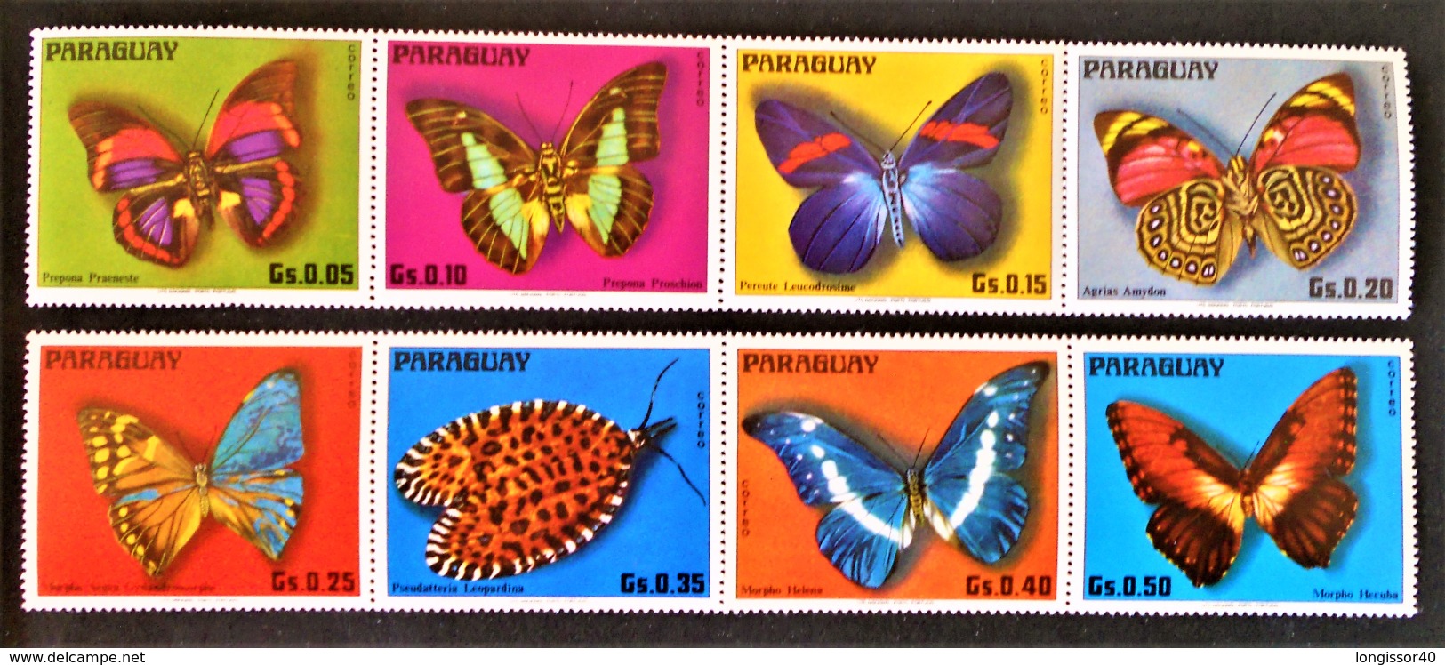 PAPILLONS 1976 - NEUFS ** - YT 1514/21 - MI 2794/01 - Paraguay