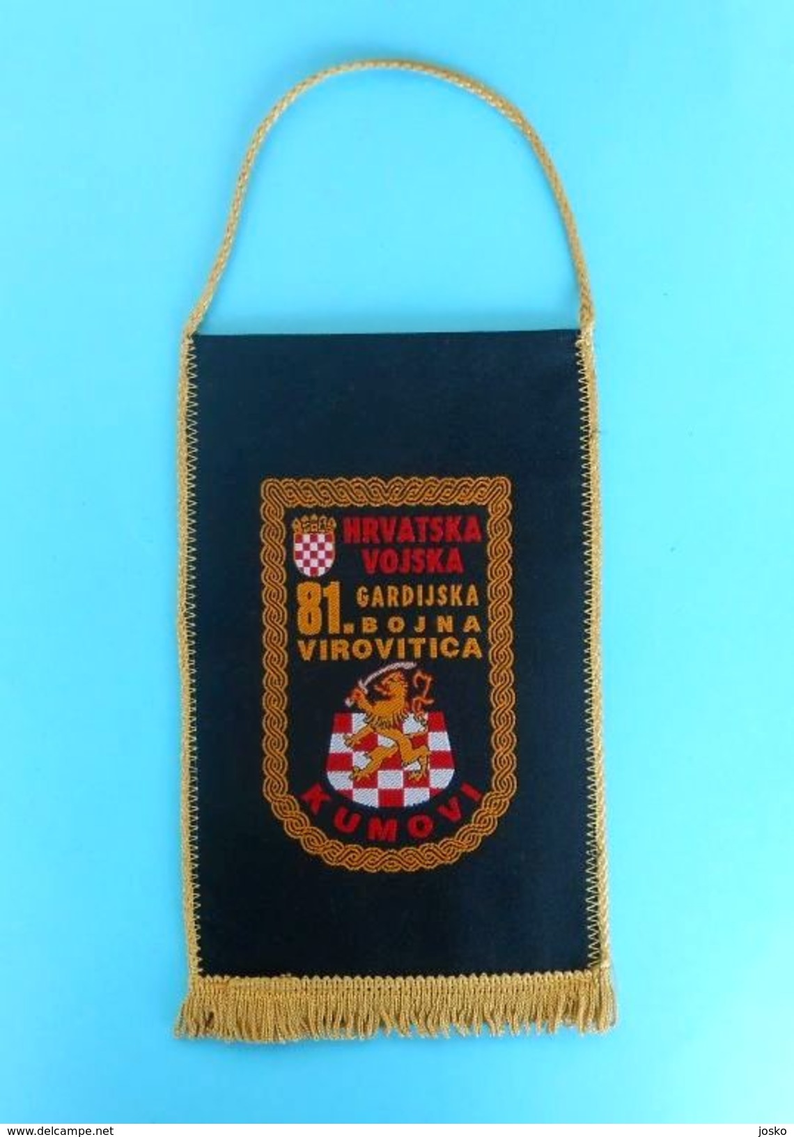 KUMOVI - 81. GARDIJSKA BOJNA VIROVITICA - Croatia Army Larger Pennant Flag Croatie Armee Fanion Kroatien Croazia Croacia - Flags