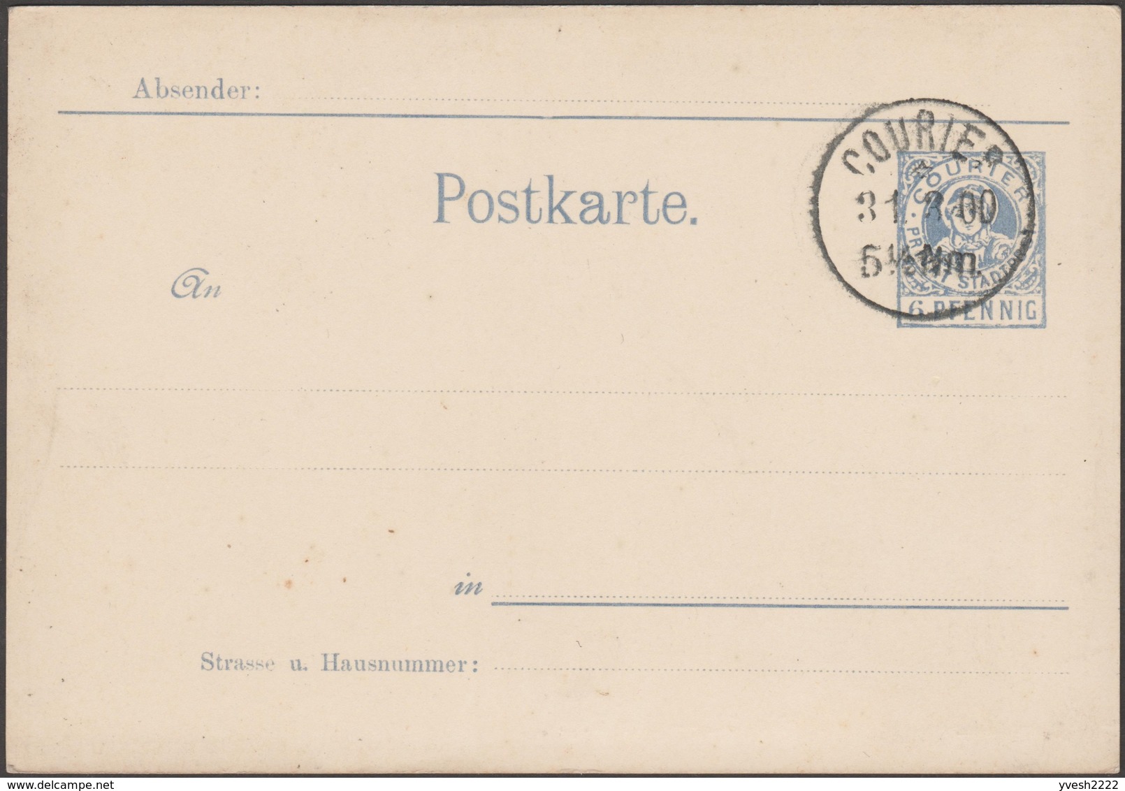 München 1899. Privatpost Courier, 2 Tirages. N° 54. Le Jour, Sculpture De Thorvaldsen. Ange, Femme, Roses Ou églantiers - Rosen