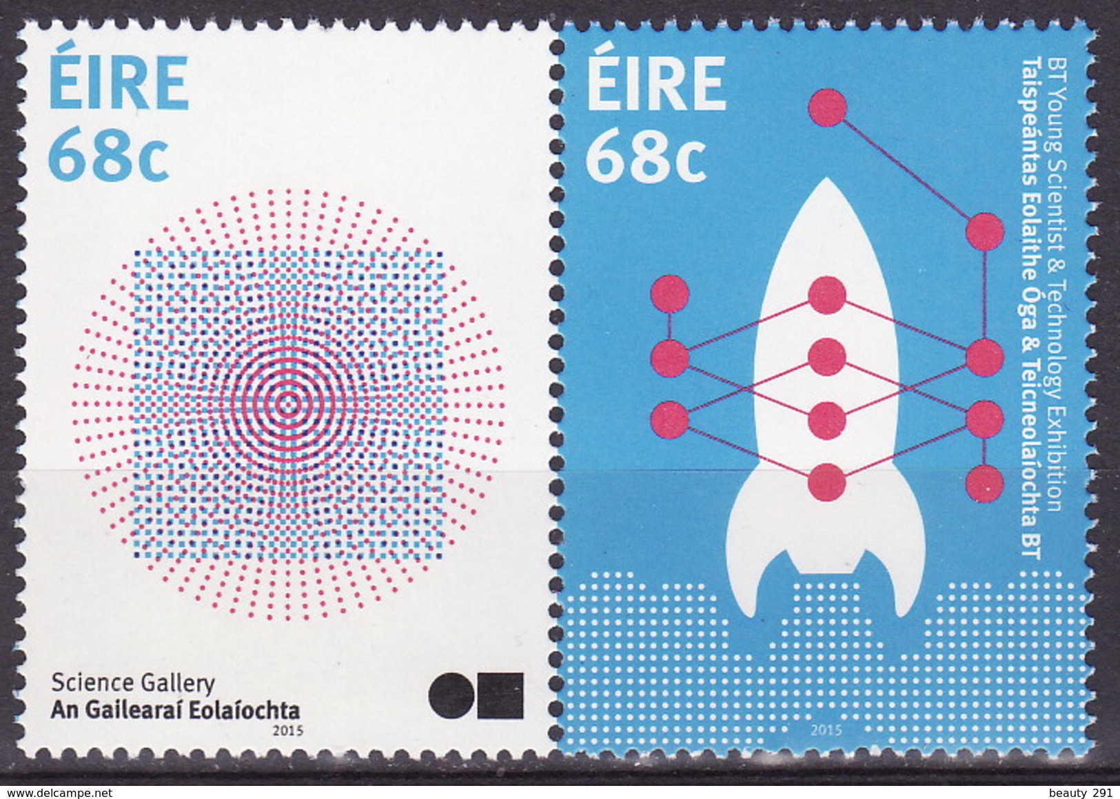 IRELAND EIRE 2015 MNH** - Science Gallery & BT Young Scientist & Technology Exhibition, Set Of 2 Stamps Se-tenant - Ungebraucht