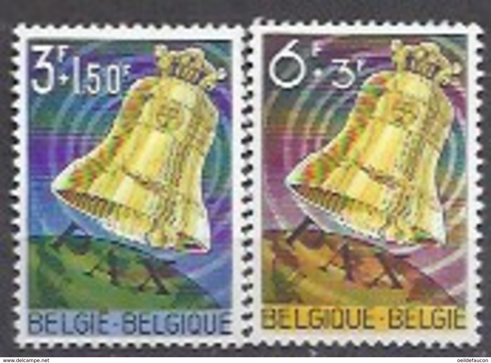 BELGIQUE - Cob - 1241/42**- Cote 2,50 &euro; - Bourdon De La Paix De La Basilique De Koekelberg - Uhrmacherei