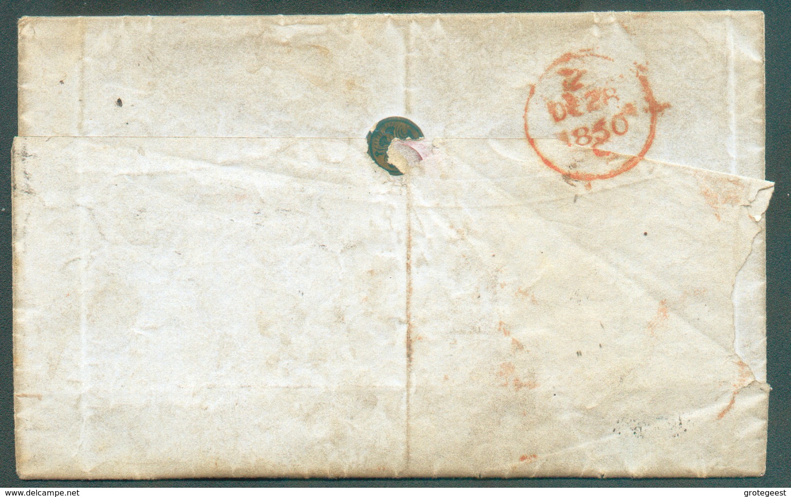 N°4-5(2) - Médaillons 20 Centimes Bleus Et  40 Centimes Carmin-rose, Tous Margés, Obl. P.23 Sur Lettre De BRUGES  Le 26 - 1849-1850 Medaillons (3/5)