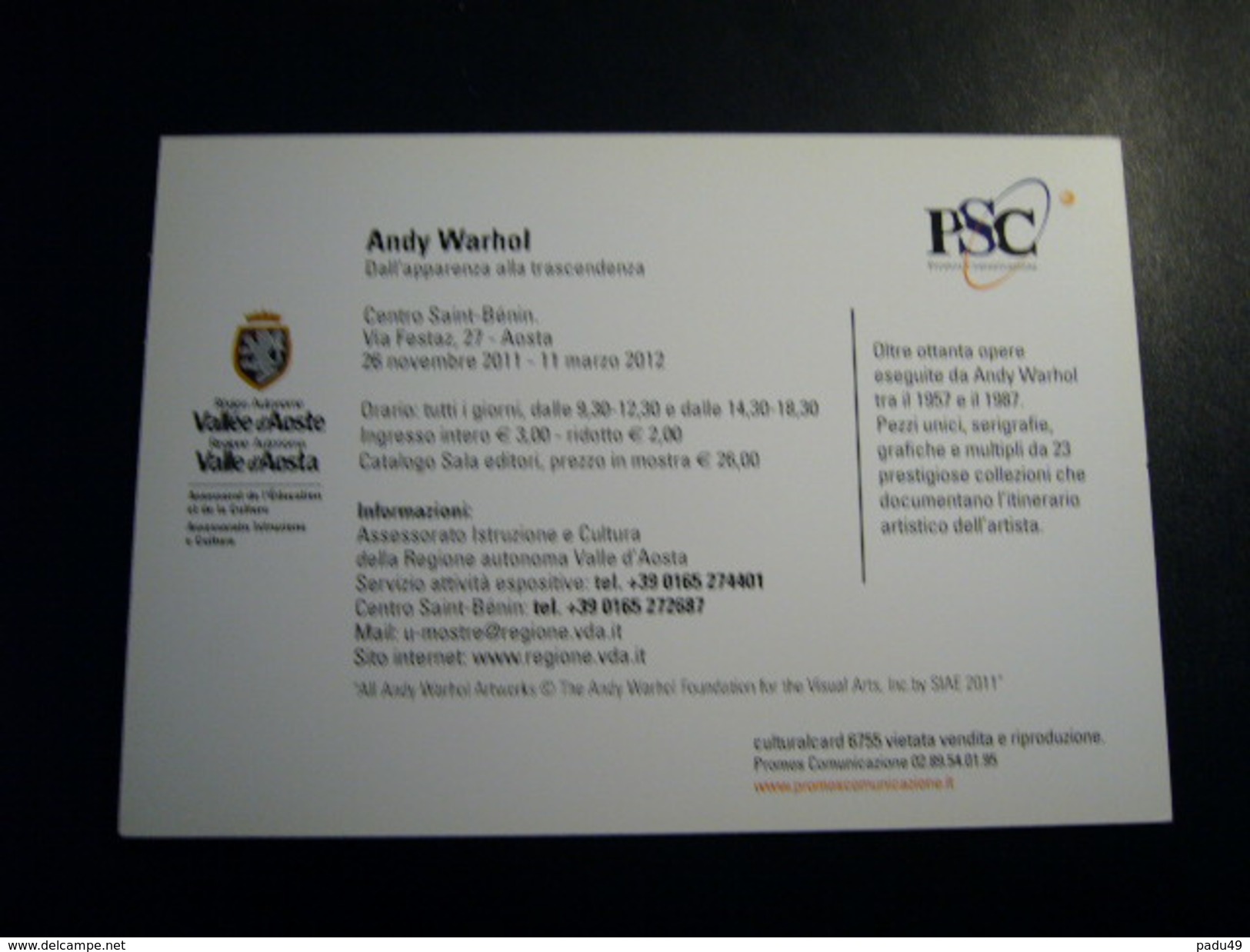 1 Carte Postale ANDY WARHOL - Warhol, Andy