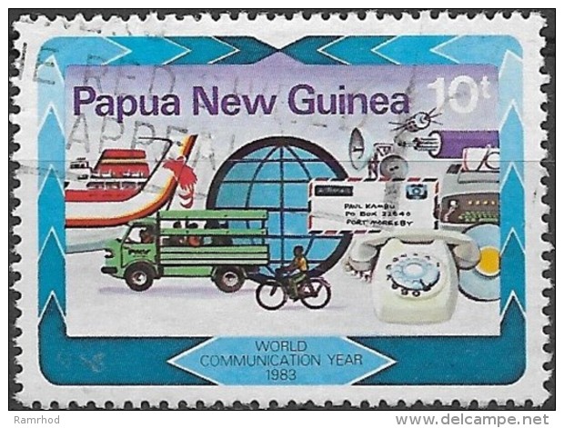 PAPUA NEW GUINEA 1983 World Communications Year - 10t Transport Communications FU - Papua New Guinea