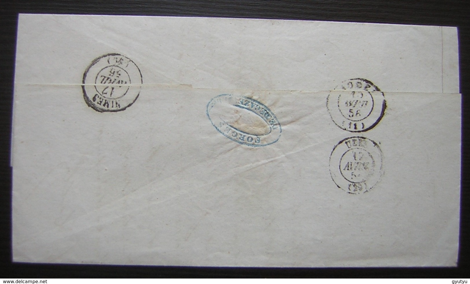 1856 Lettre à En Tête Des Houillères Et Fonderies De L'Aveyron, Forges De Decazeville Timbre N°14 - 1849-1876: Période Classique