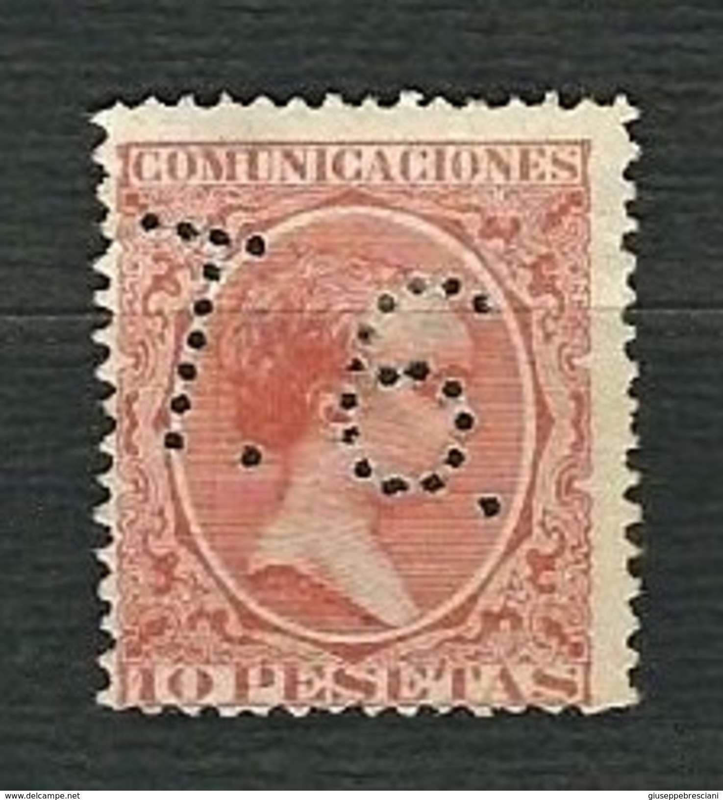 SPAGNA 1889 - Alfonso XII - Tipo Pelon - Telegrafos - 10 P.  - Edifil:ES 228T - Usati