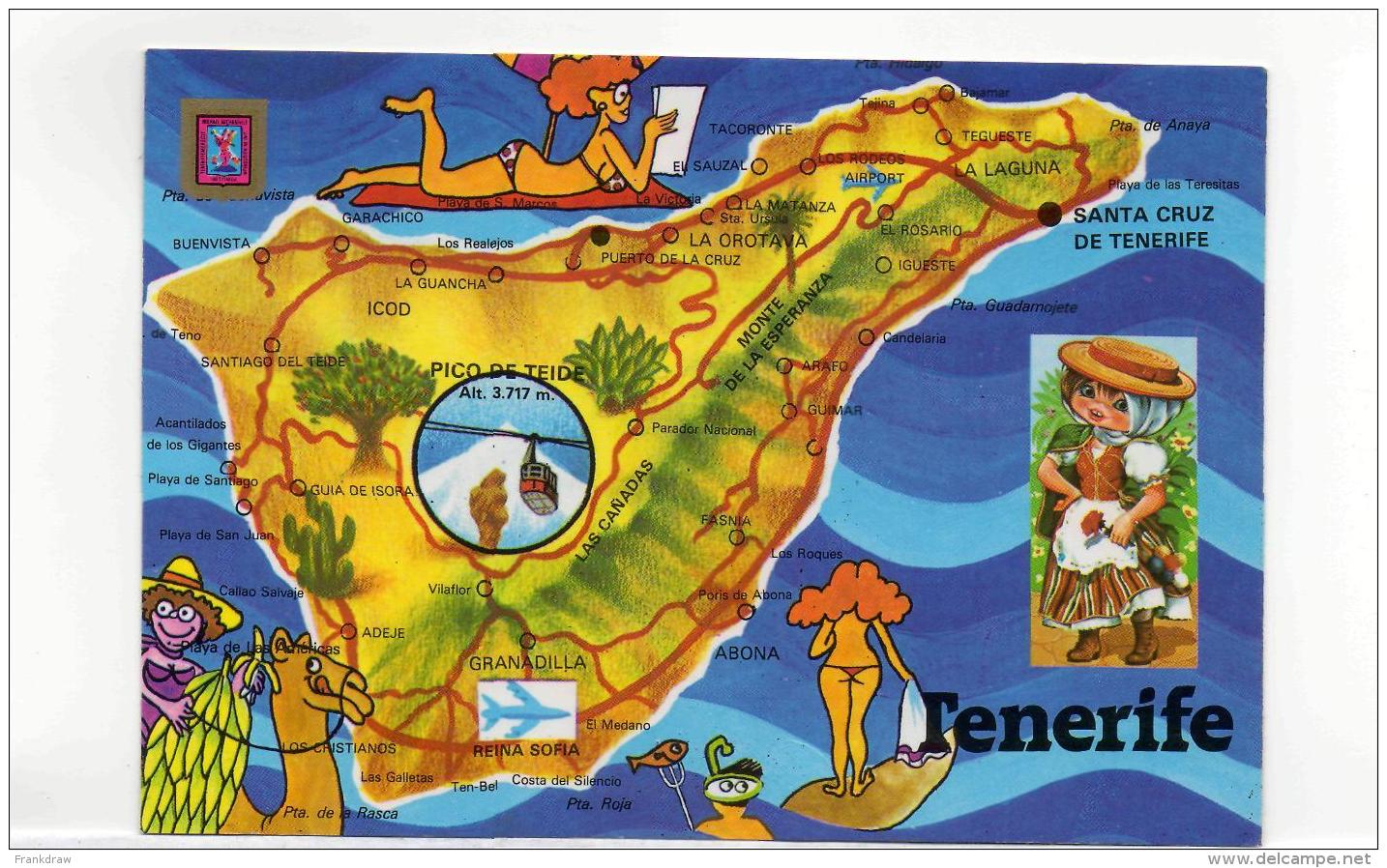 Postcard - Map - Tenerife Canary Islands - Card No.112 Very Good - Unclassified