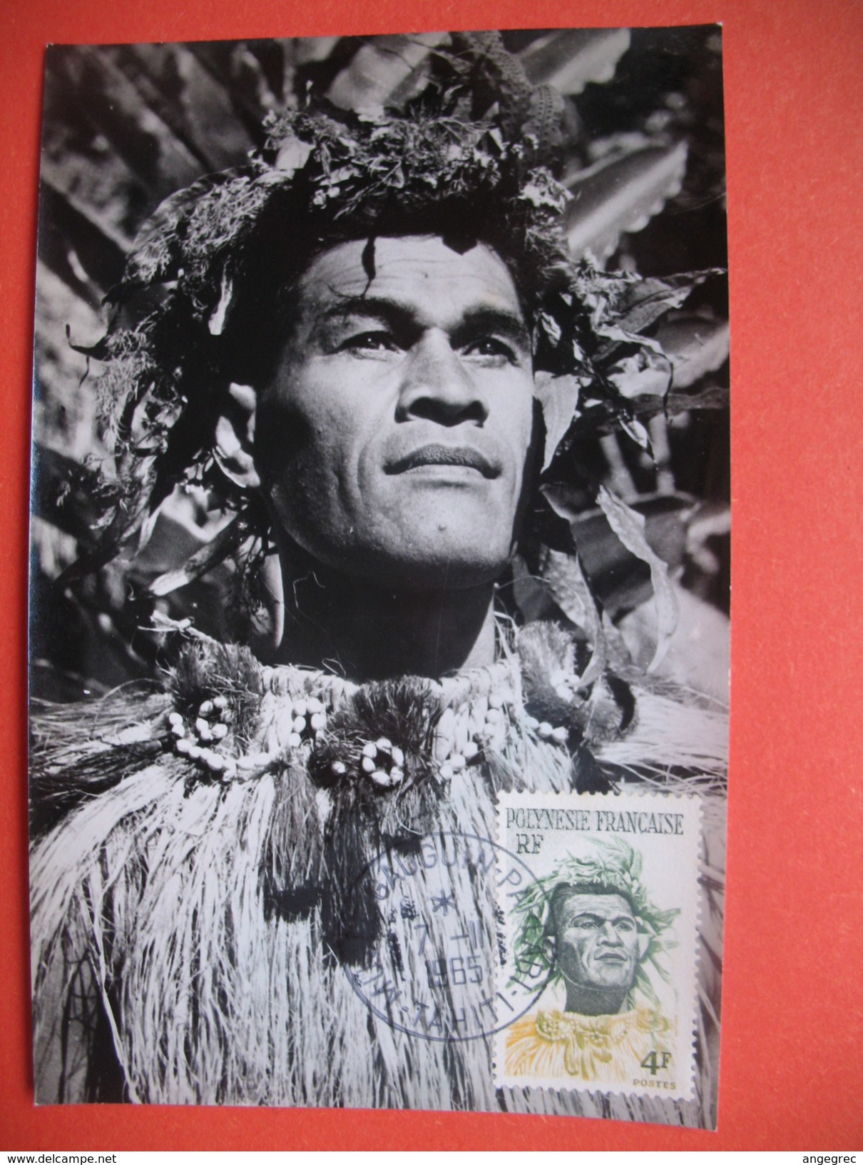TAHITI YT N° 5 CARTE MAXIMUM 4f. CARD PREMIER JOUR PAPEETE 7 Novembre 1965 - Maximumkaarten