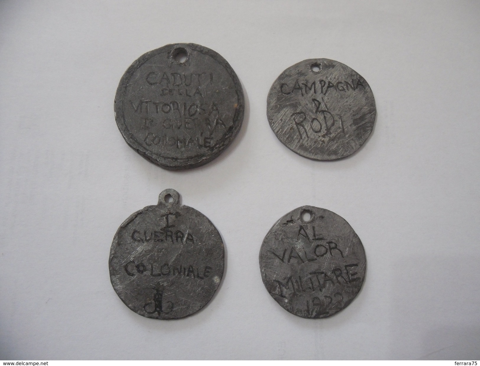 WW1 LOTTO DI N.4 MEDAGLIE MEDAL TRENCH ART CAMAPAGNA DI RODI-SPAGNOLA-A NOI. - Altri & Non Classificati