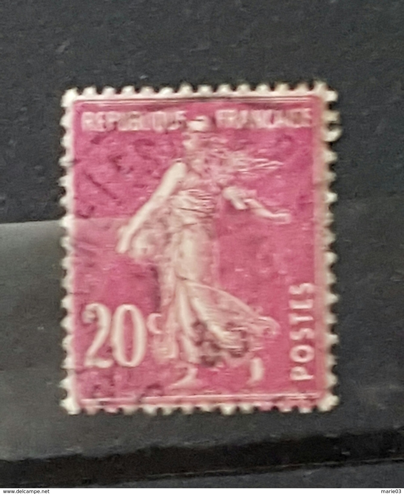 YT 190 - 20c Type Semeuse - Oblitéré - Lilas Rose - Used Stamps