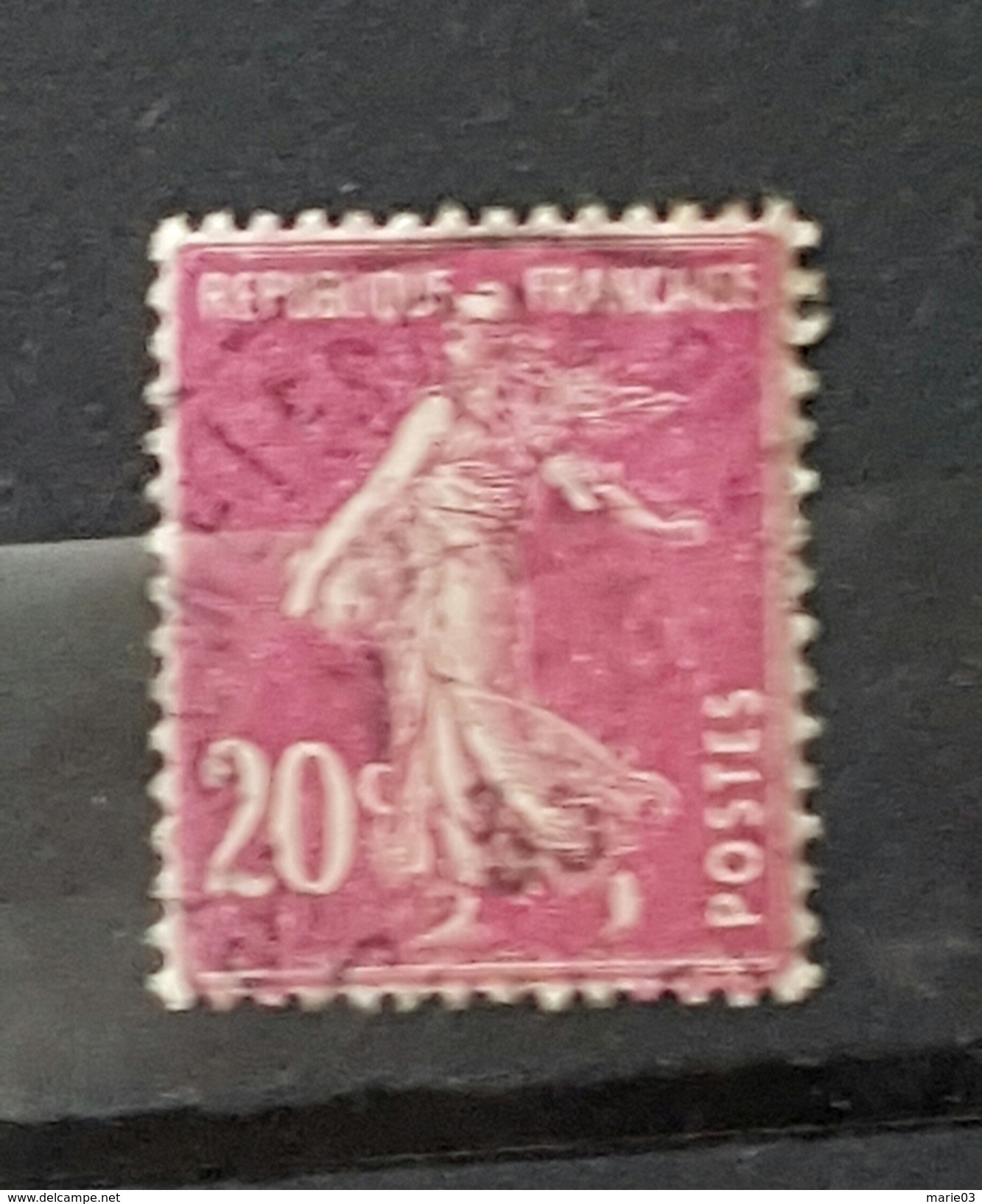 YT 190 - 20c Type Semeuse - Oblitéré - Lilas Rose - Oblitérés