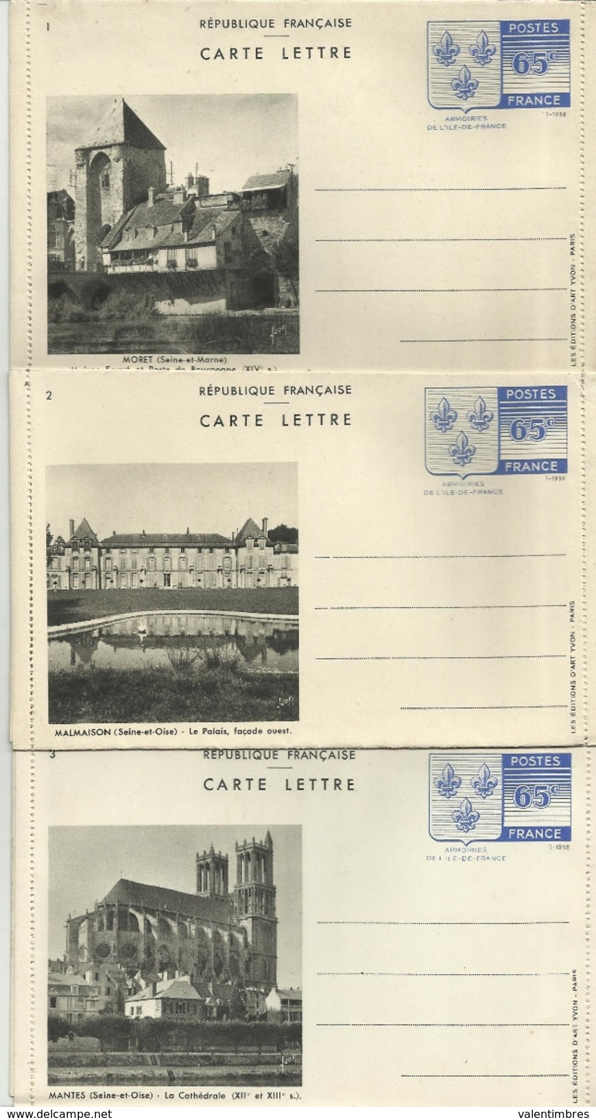 France Série 10 Cartes Lettres Ile De France C=325 &euro; - Kartenbriefe