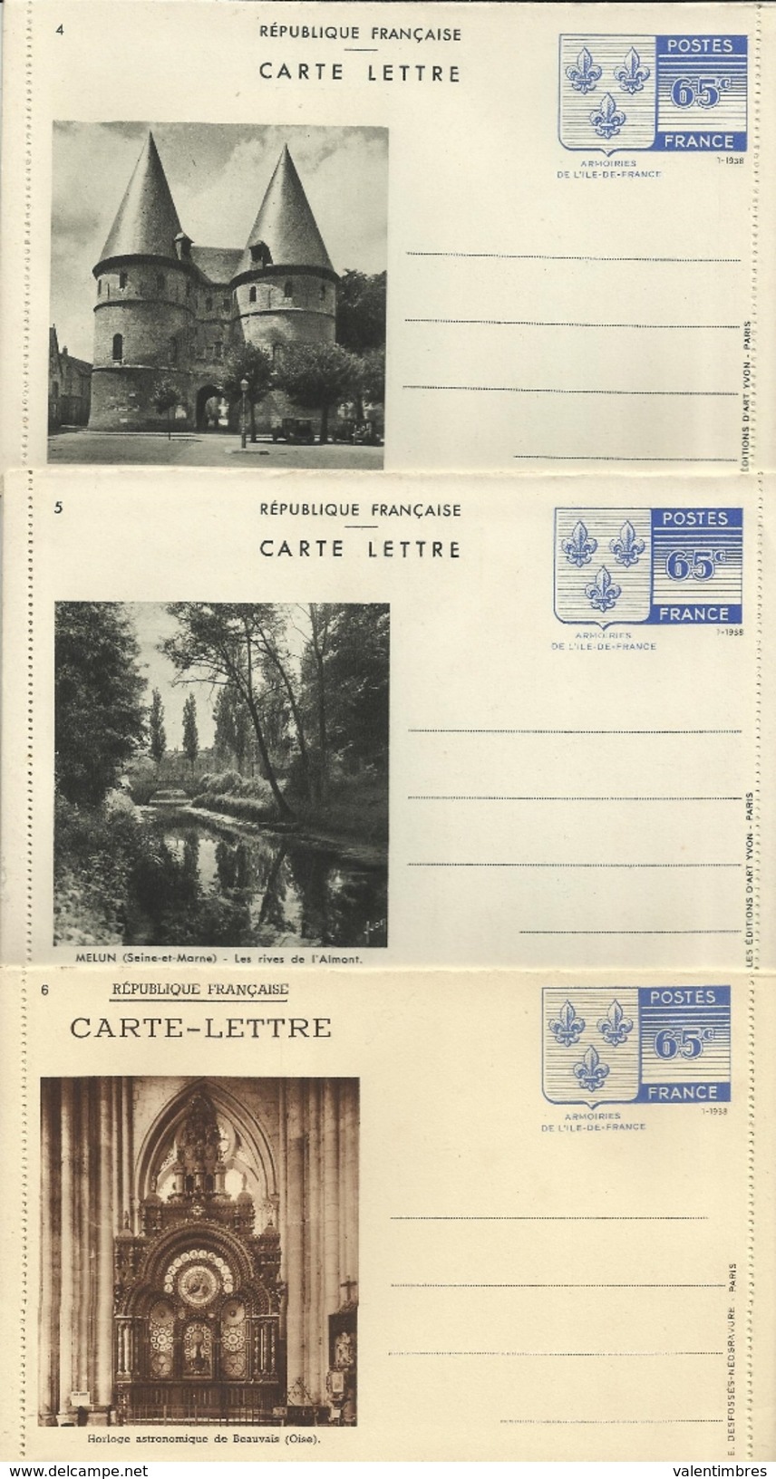 France Série 10 Cartes Lettres Ile De France C=325 &euro; - Kartenbriefe