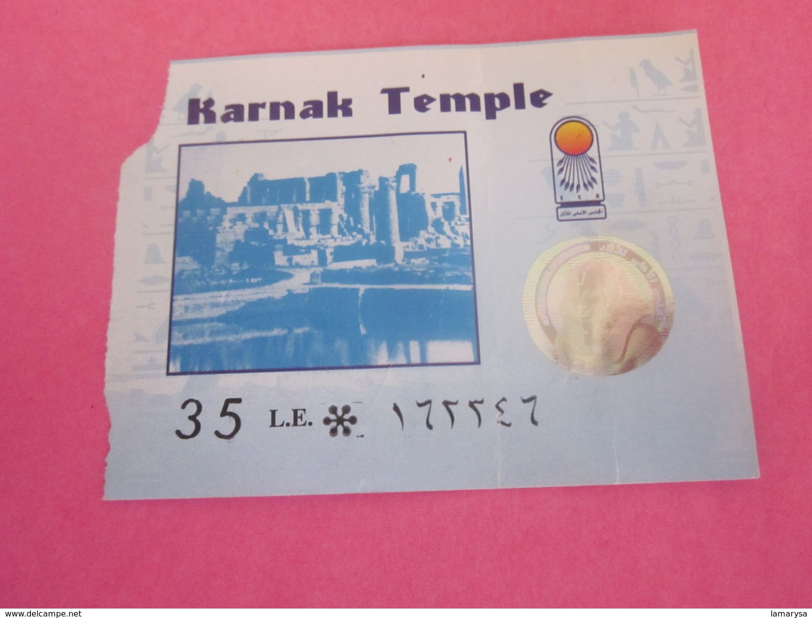 Ticket D'entrée Égypte Egypt Karnak Temple Spiel-Ticket- - Tickets - Vouchers