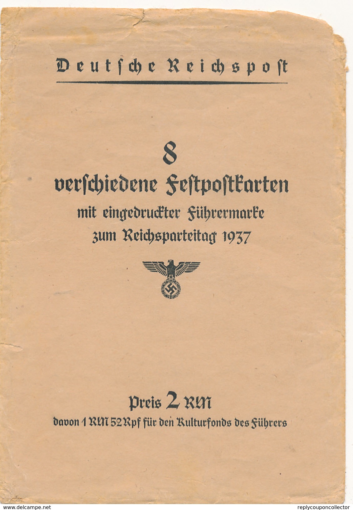 NÜRNBERG - 1937 , Reichsparteitag  - Alle 8 Bildpost-Ganzsachen Im Originalumschlag - Sonstige & Ohne Zuordnung