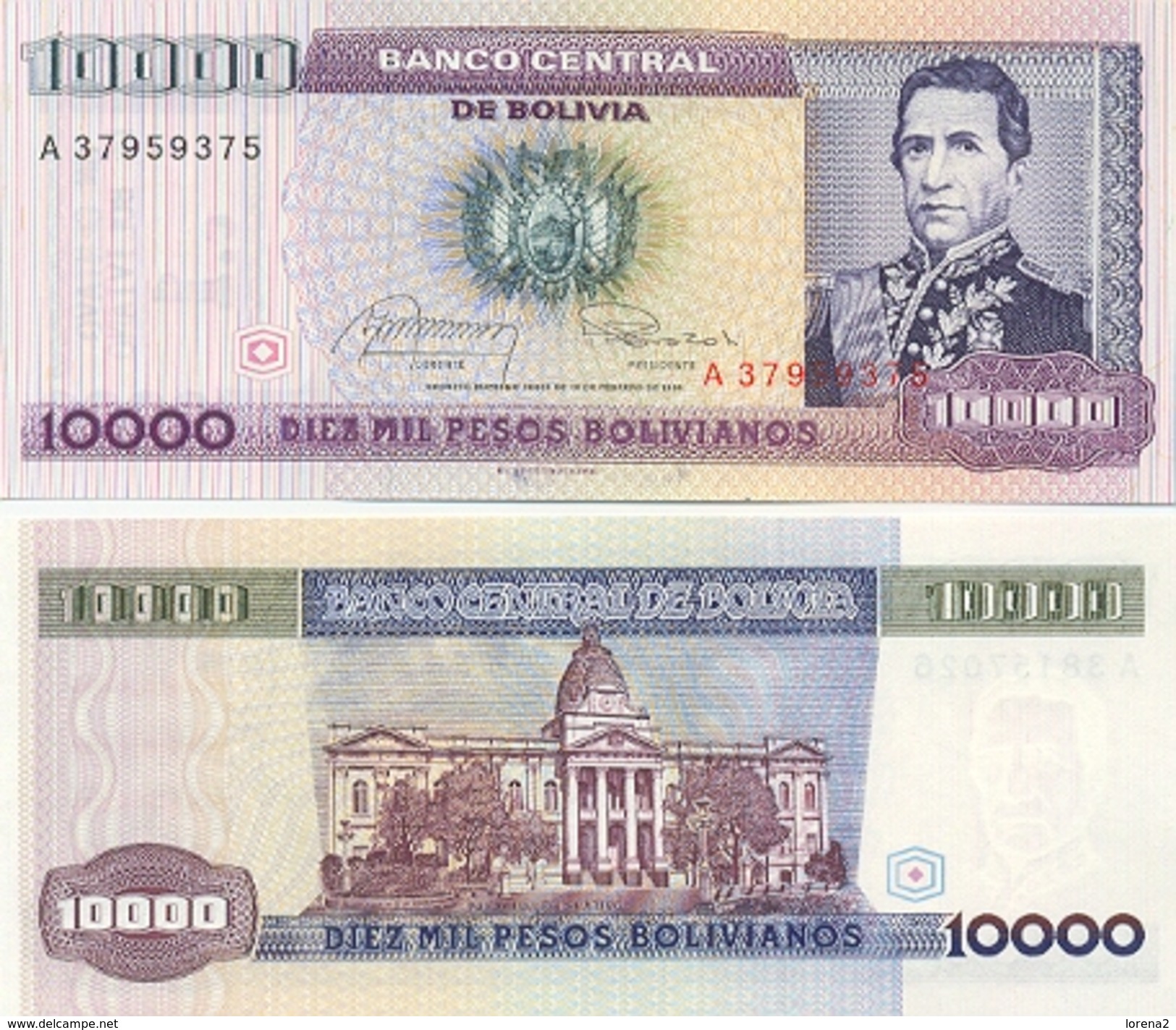 Billete Bolivia. 10.000 Pesos 10-2-84. (ref. 6-780) - Bolivien