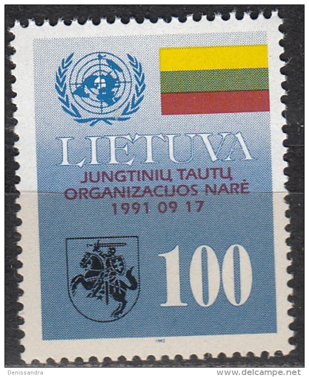 Lietuva 1992 Michel 495 Neuf ** Cote (2013) 0.50 Euro Adhésion à L'ONU - Litauen