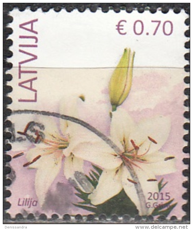 Latvija 2015 Fleur 0.70 Euro O Cachet Rond - Lettonie