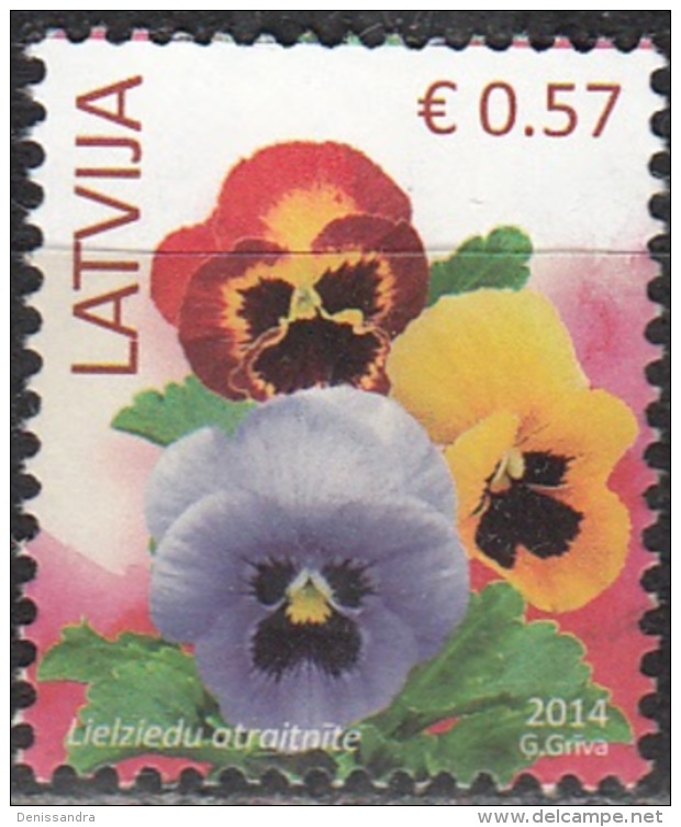 Latvija 2014 Fleur 0.57 Euro O Cachet Rond - Lettonia