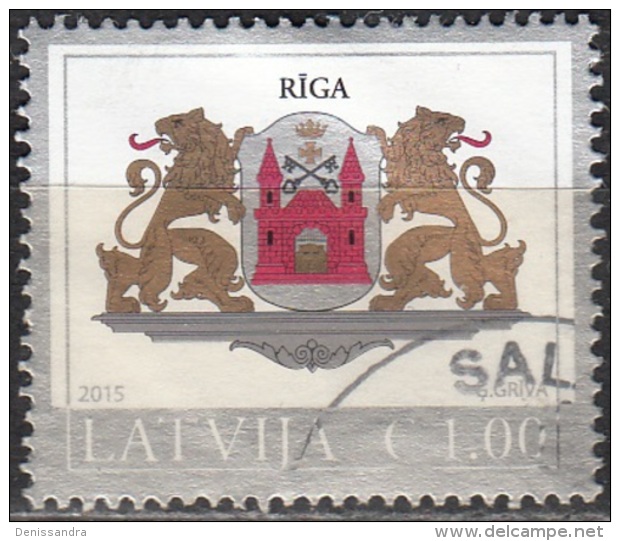 Latvija 2015 Armoirie Riga O Cachet Rond - Lettonie