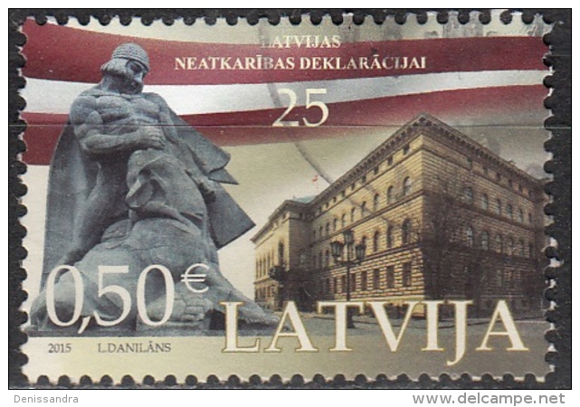 Latvija 2015 25 Ans Indépendance O Cachet Rond - Lettonie