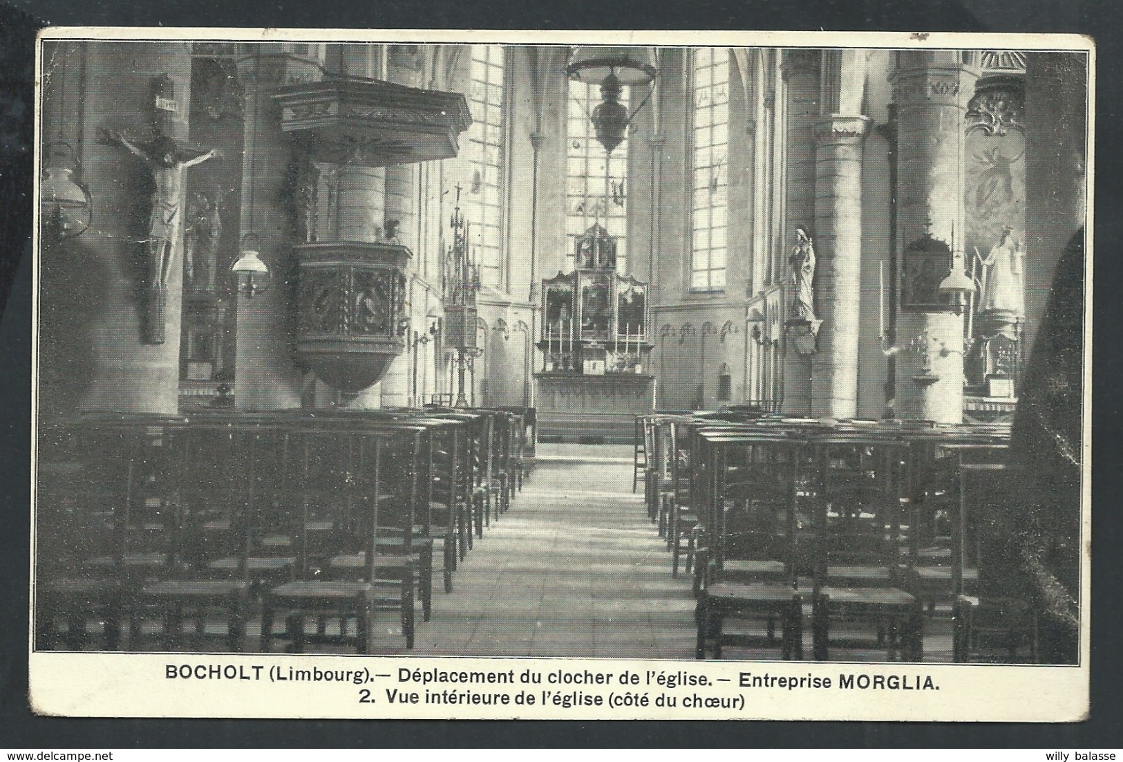 +++ CPA - BOCHOLT - Déplacement Du Clocher De L'Eglise - Entreprise Morglia - Vue Intérieure De L'Eglise  // - Bocholt