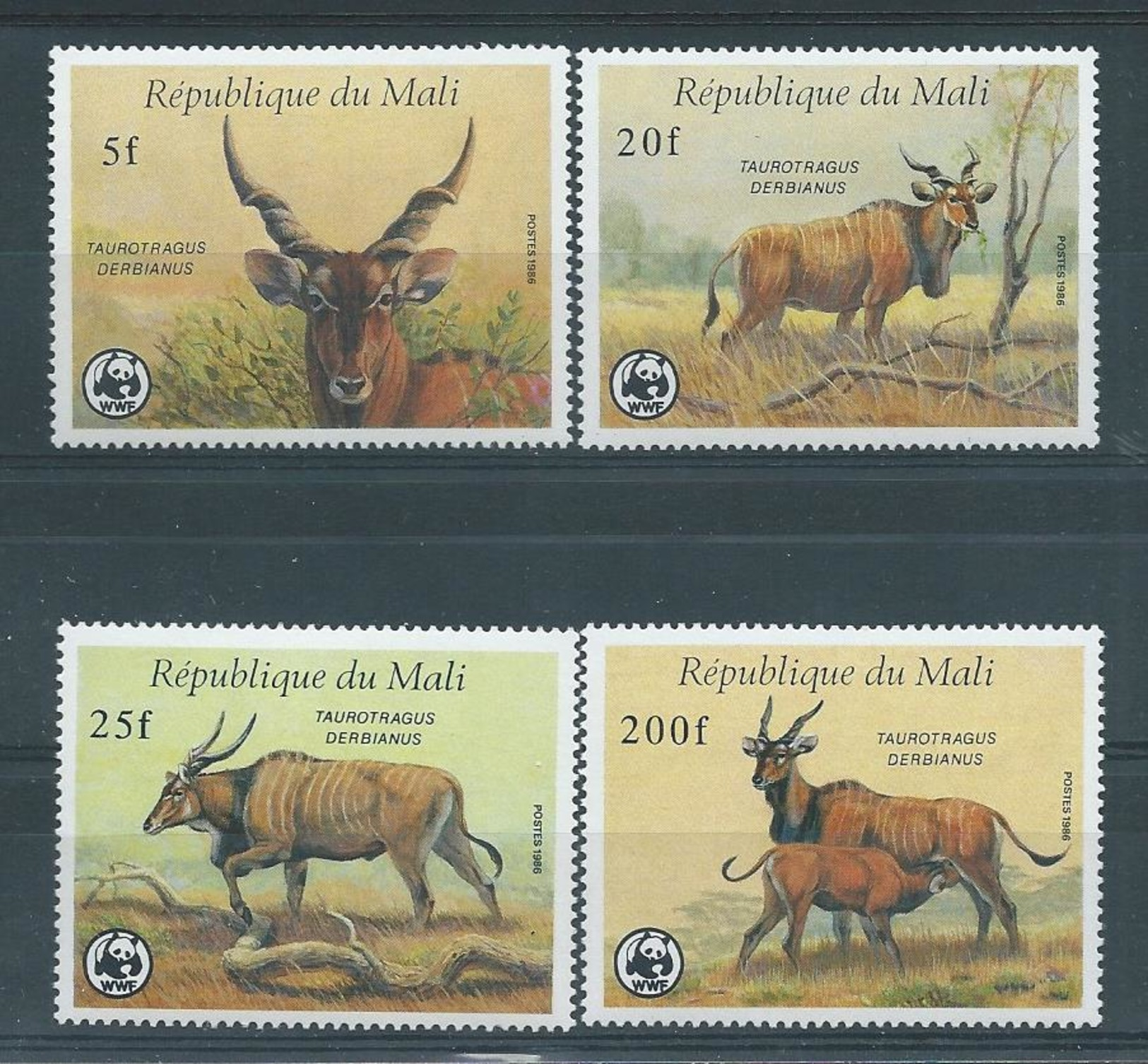 Timbre-Poste ANIMAUX WWF MALI Série Complète N°: 538/41** - Nuovi