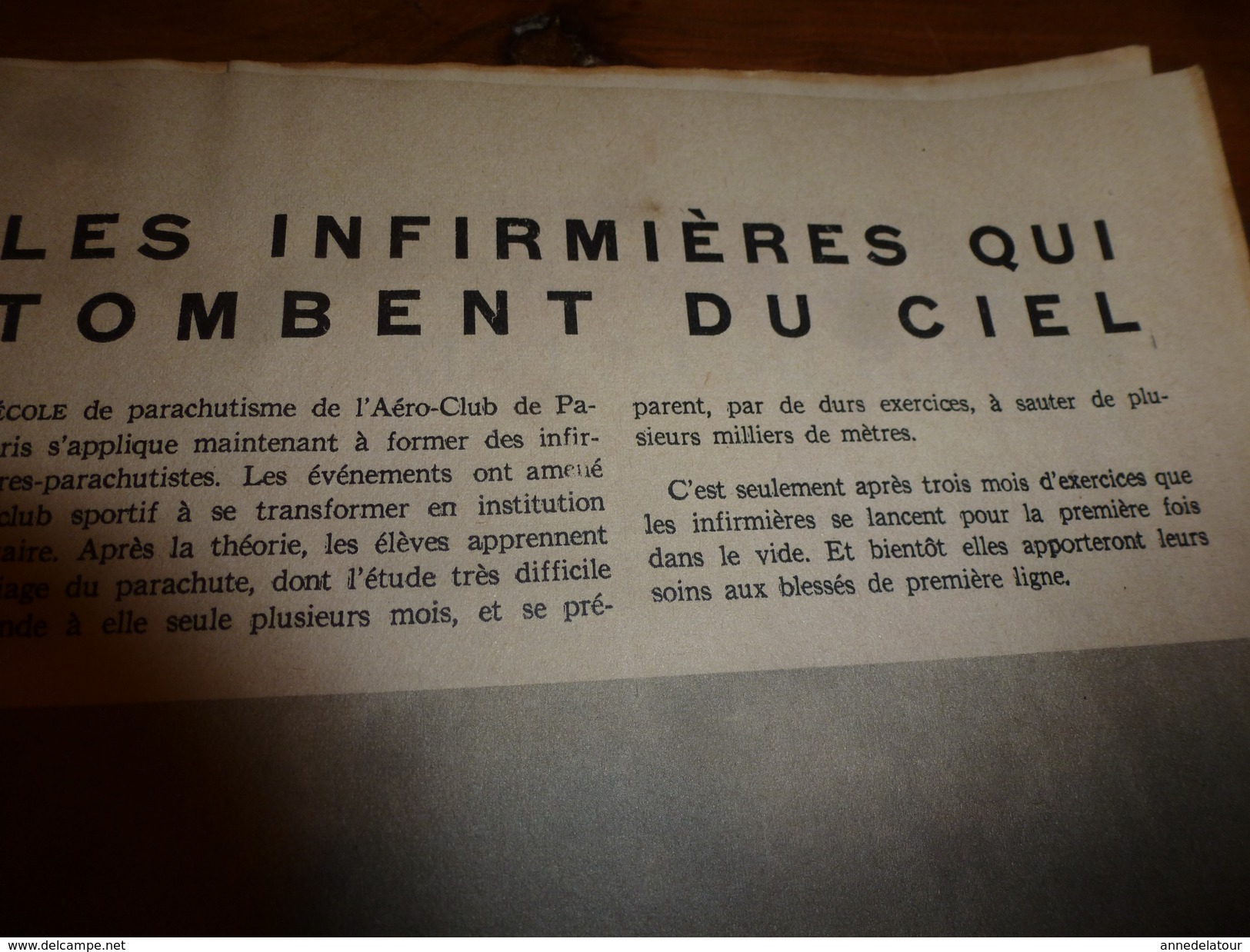 1939 MATCH:Les infirmières-parachutistes;Bagnes d'Hitler;Sisawong Vong (Laos;Bao Dai (Annam;Sisowath Moniwong (Cambodge