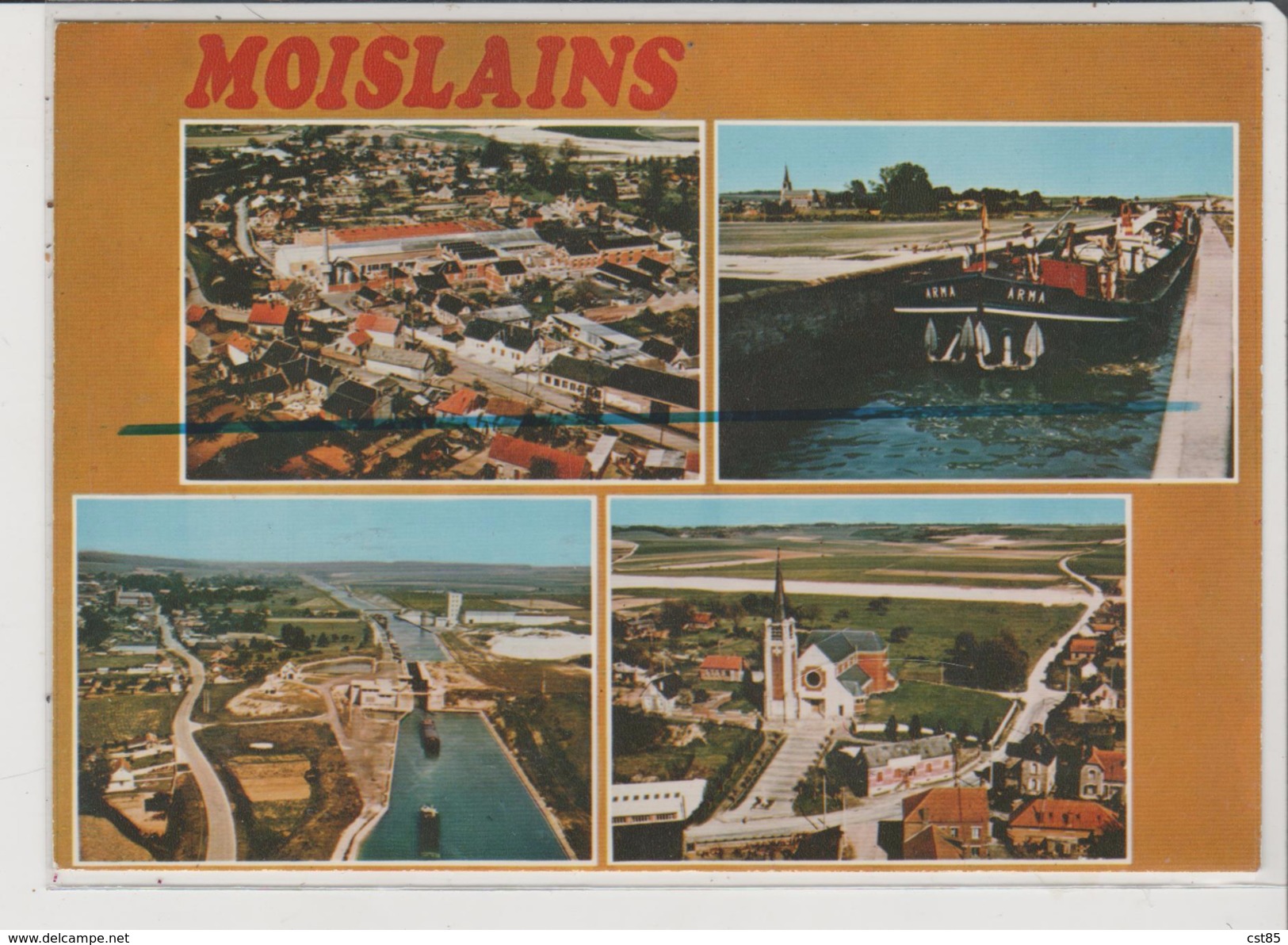 CPM - MOISLAINS - Multivues - Vue Aérienne L'ecluse Vue Générale Sur Le Port Du Canal Vue Aérienne Sur L'église - Moislains