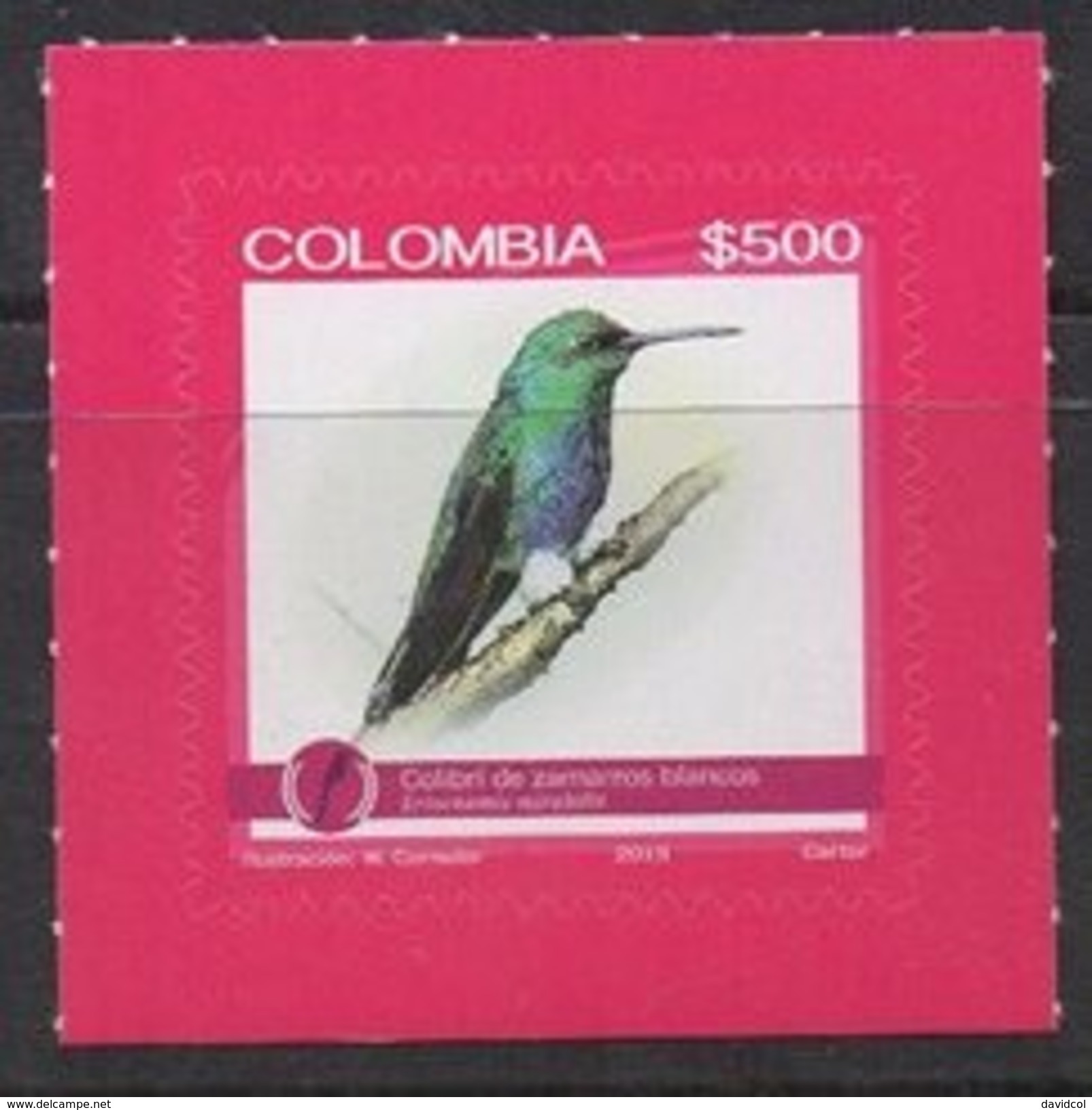 A408.-. KOLUMBIEN / COLOMBIA. 2015. HUMMINGBIRDS - OISEAUX / AVES / BIRDS . MINT ADHESIVE - Segler & Kolibris