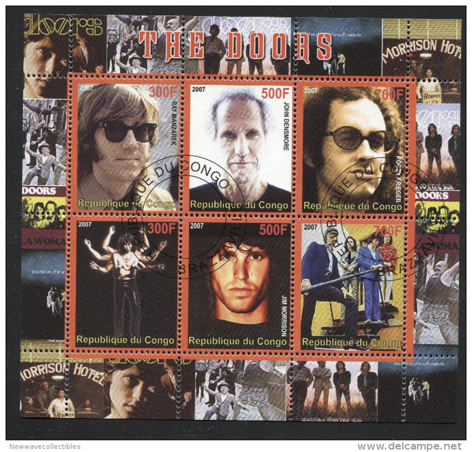 THE DOORS,ROCK LEGEND On SOUVENIR STAMPS SHEET,cto Used - Sänger