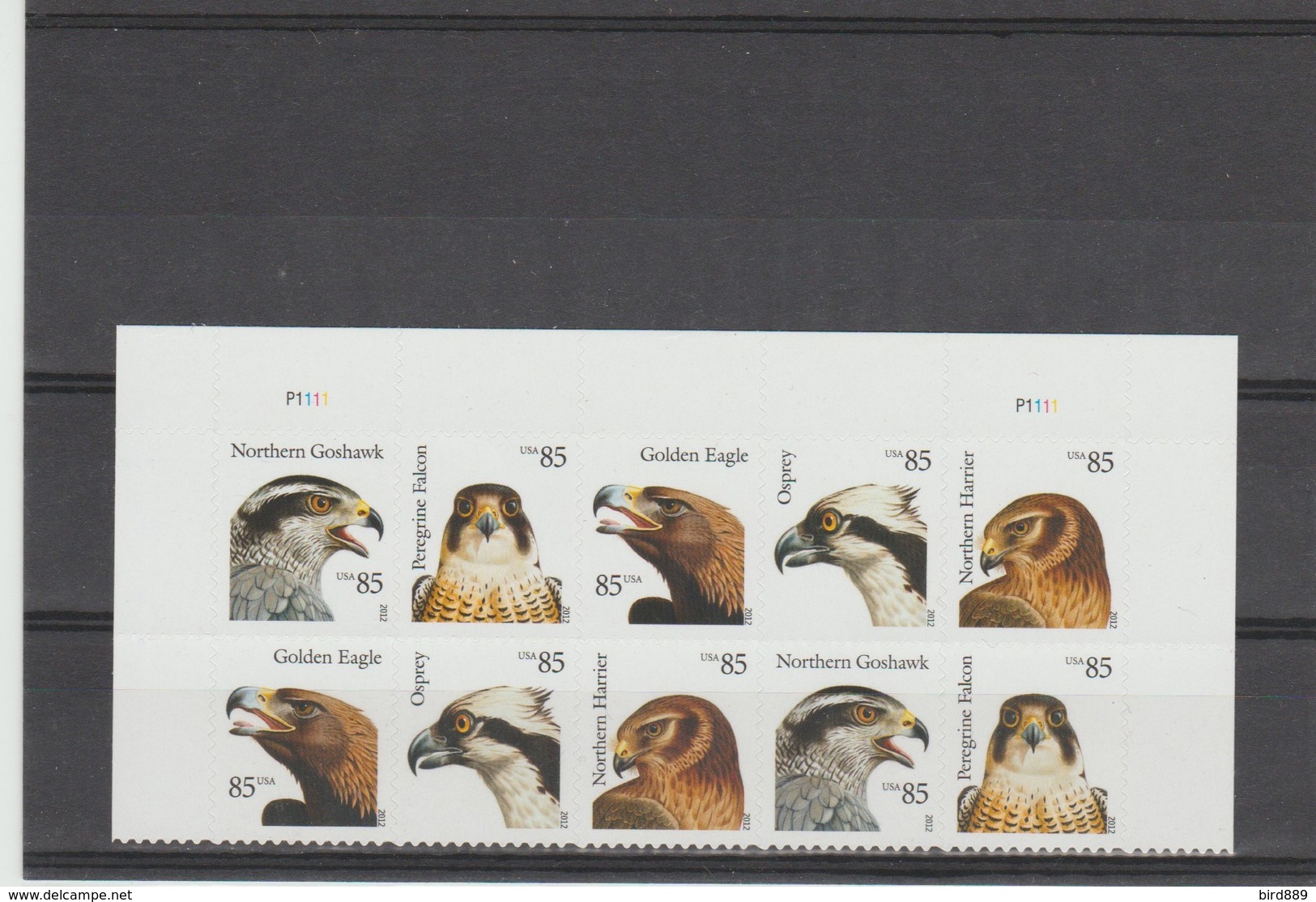 2012 USA Birds Of Prey Fauna Self Adhesive Two Strips Of 5 MNH - Ongebruikt