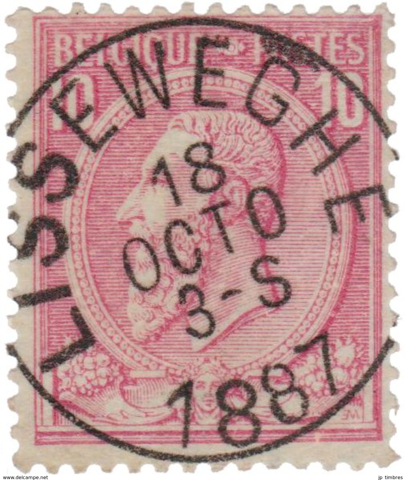 COB 46 Carmin - Obltération LISSEWEGHE - 1884-1891 Leopoldo II