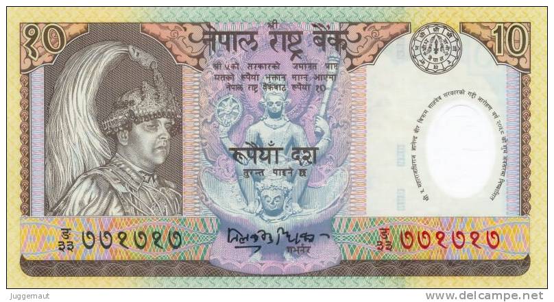 NEPAL 10 RUPEE POLYMER COMMEMORATIVE BANKNOTE KING GYANENDRA 2002 PICK - 45 UNC - Nepal