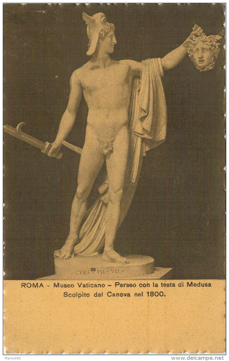 ROMA  MUSEO  VATICANO  PERSEO  CON LA TESTA  DI  MEDUSA  ---CANOVA--    2  SCAN    (NUOVA) - Sculture