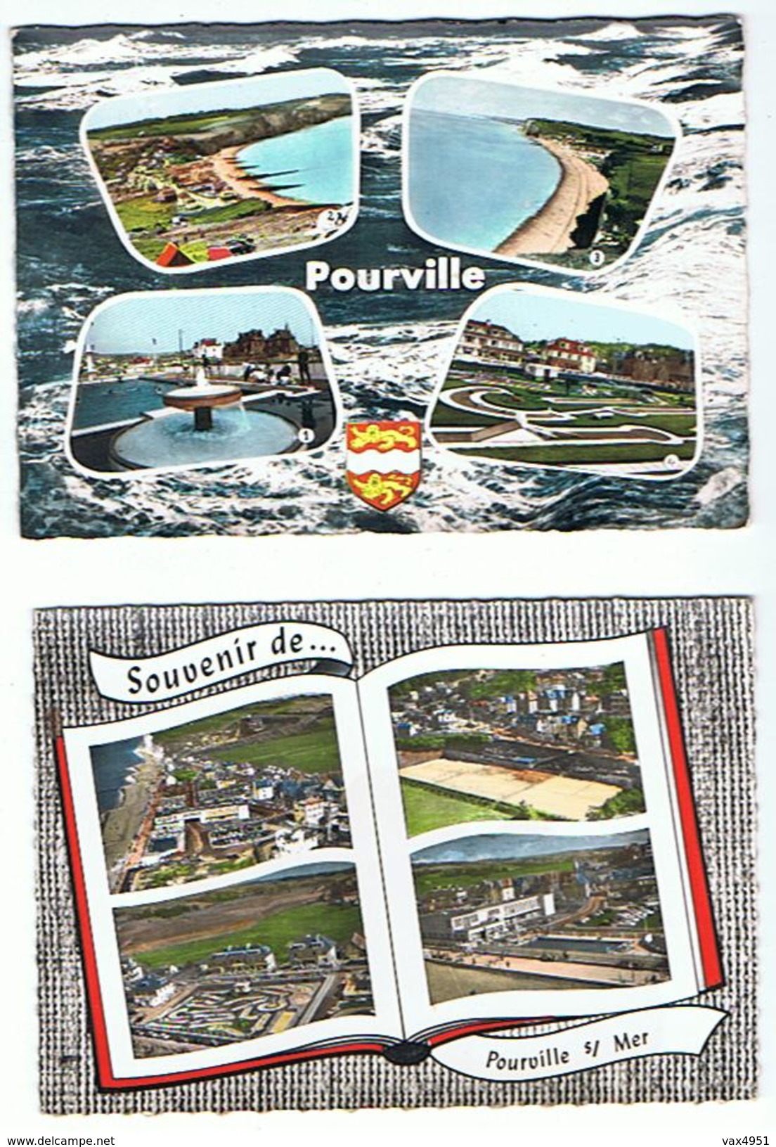 LOT DE 2 CARTES DE POURVILLE SUR MER  MULTIVUES     ****       A   SAISIR ***** - Autres & Non Classés