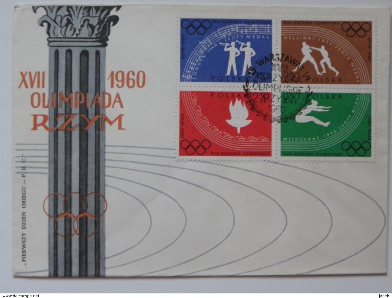 Olympic Games 1960 Rome  / Poland  FDC / - Sommer 1960: Rom