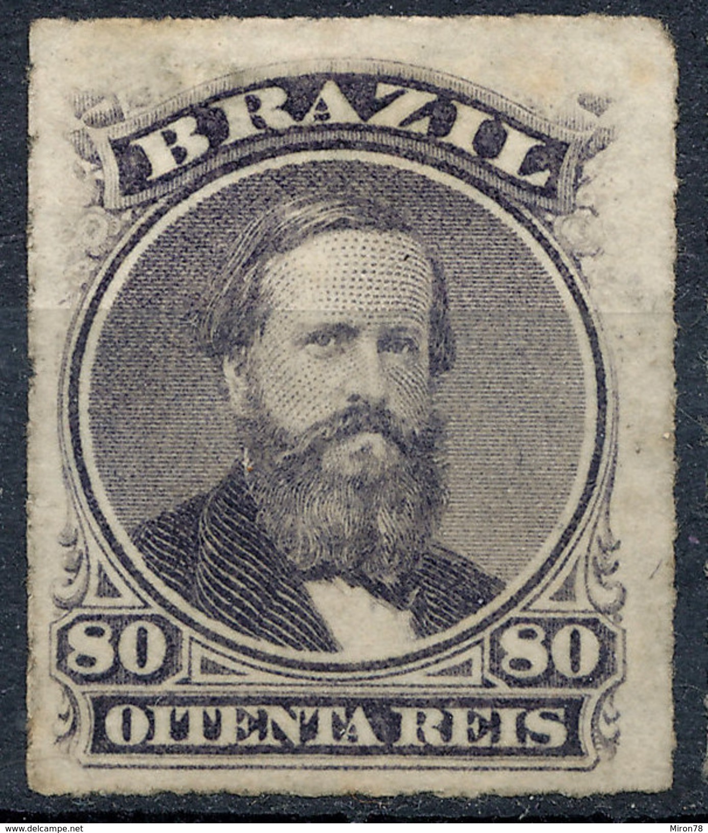 Stamp Brazil 1876  Scott #64 80 Reis Lot#47 - Unused Stamps