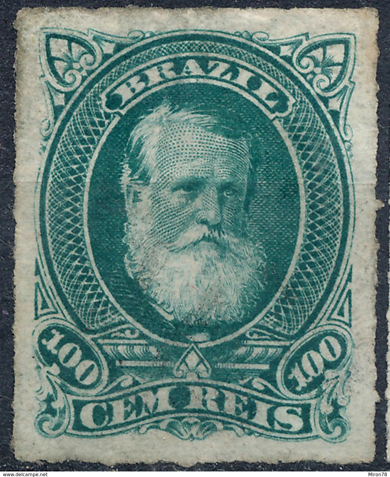 Stamp Brazil 1878  Scott #72 100 Reis Lot#48 - Unused Stamps